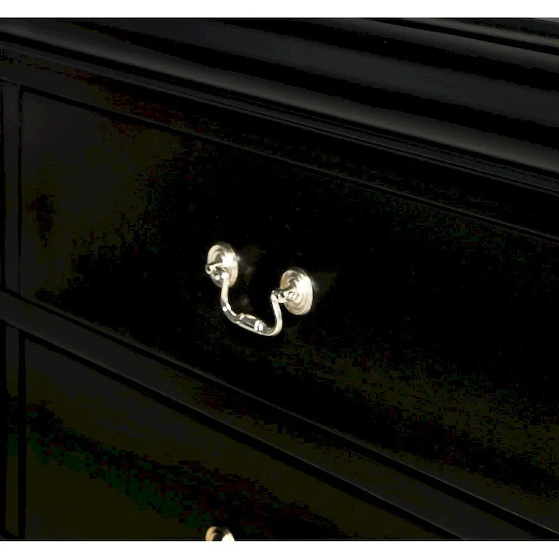Set camera da letto 6 pezzi in stile slitta nero – King / Queen / Full / Twin