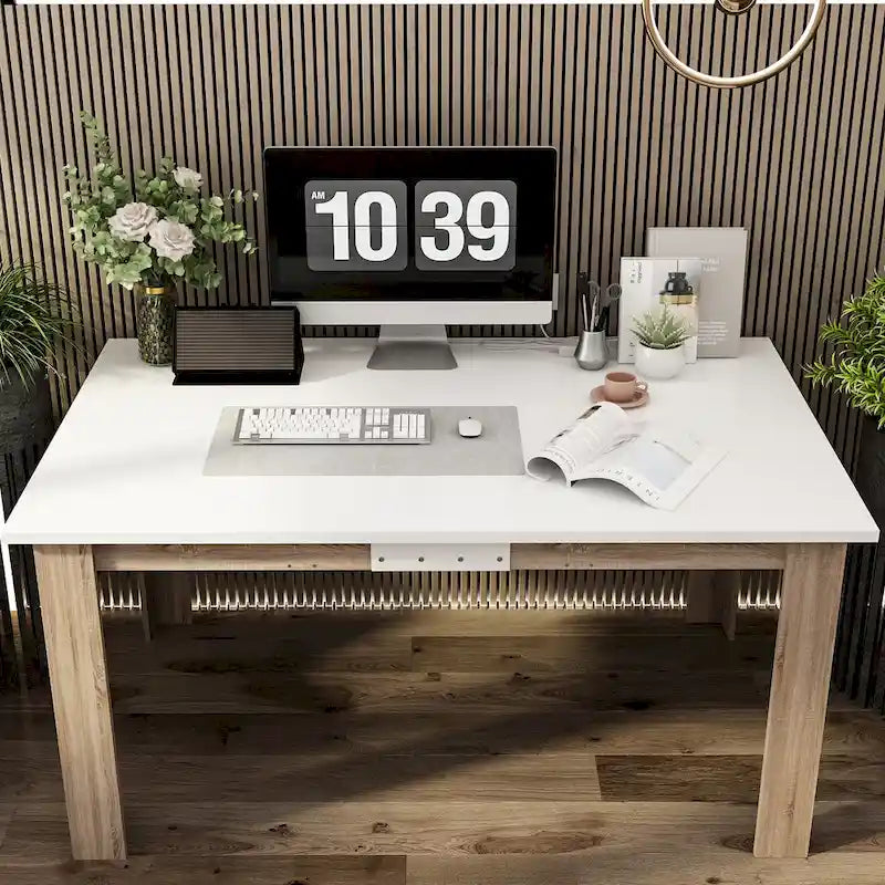 Tavolo da pranzo allungabile in rovere bianco, stile moderno, 4-6 posti