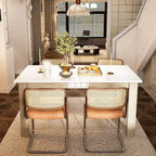Tavolo da pranzo allungabile in rovere bianco, stile moderno, 4-6 posti