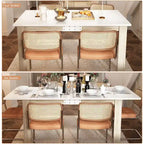 Tavolo da pranzo allungabile in rovere bianco, stile moderno, 4-6 posti