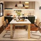 Tavolo da pranzo allungabile in rovere bianco, stile moderno, 4-6 posti