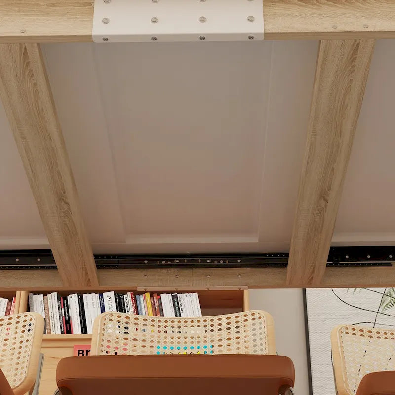 Tavolo da pranzo allungabile in rovere bianco, stile moderno, 4-6 posti