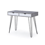 Scrivania da ufficio per 1 persona a 2 cassetti in stile moderno di metà secolo, colore grigio