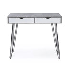 Scrivania da ufficio per 1 persona a 2 cassetti in stile moderno di metà secolo, colore grigio
