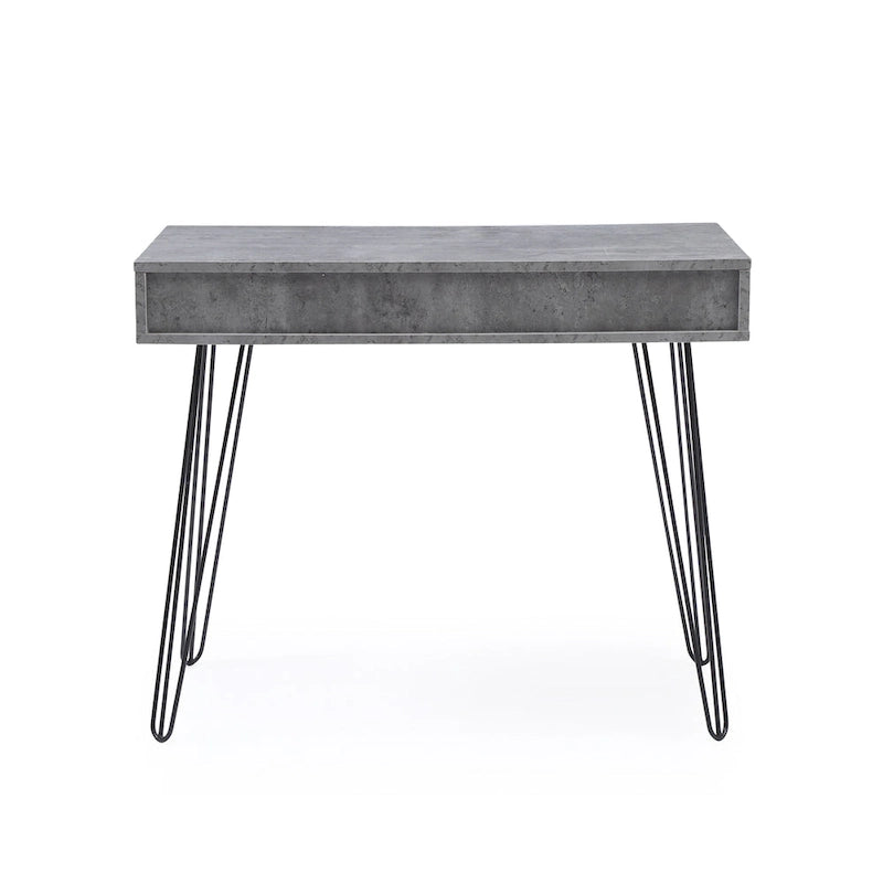 Scrivania da ufficio per 1 persona a 2 cassetti in stile moderno di metà secolo, colore grigio