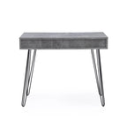 Scrivania da ufficio per 1 persona a 2 cassetti in stile moderno di metà secolo, colore grigio