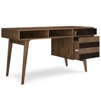 Scrivania contemporanea rustica marrone invecchiato naturale da 60" con cassetti