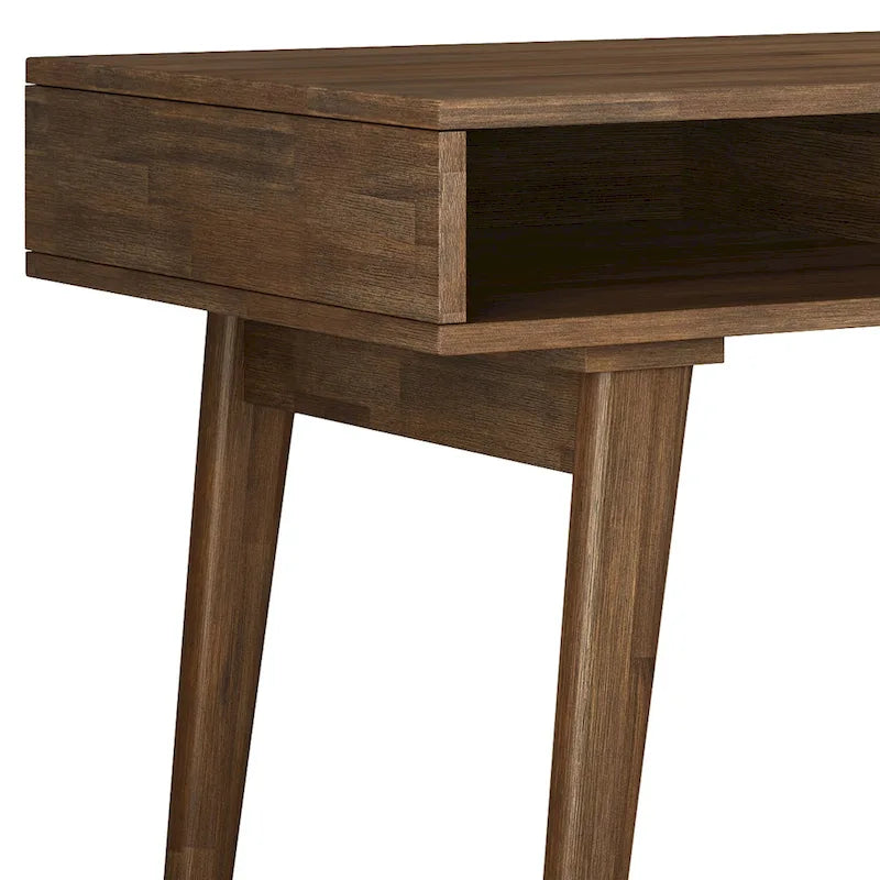 Scrivania contemporanea rustica marrone invecchiato naturale da 60" con cassetti