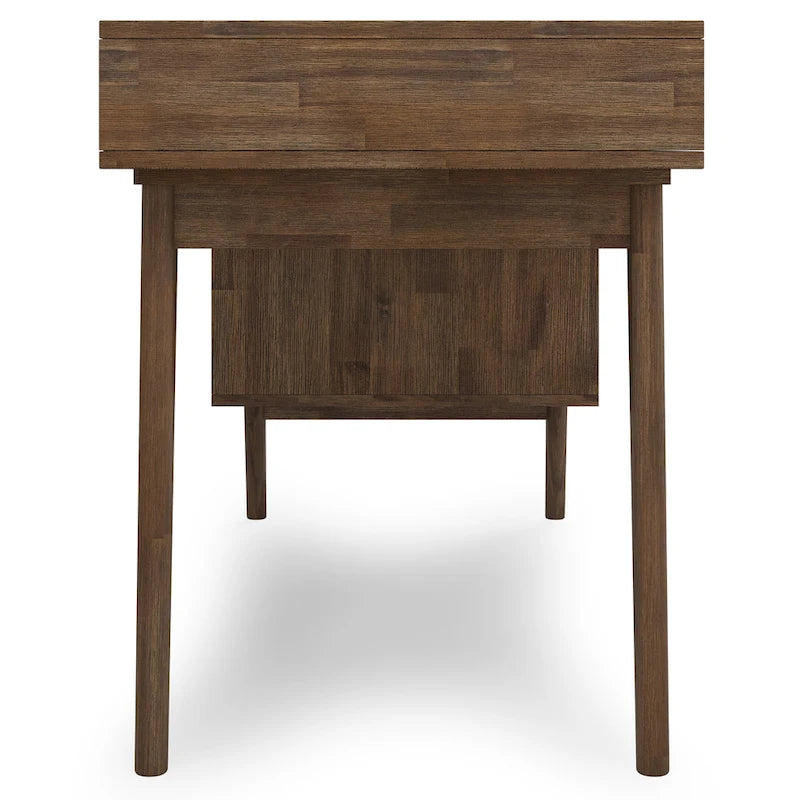 Scrivania contemporanea rustica marrone invecchiato naturale da 60" con cassetti