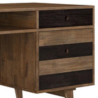 Scrivania contemporanea rustica marrone invecchiato naturale da 60" con cassetti
