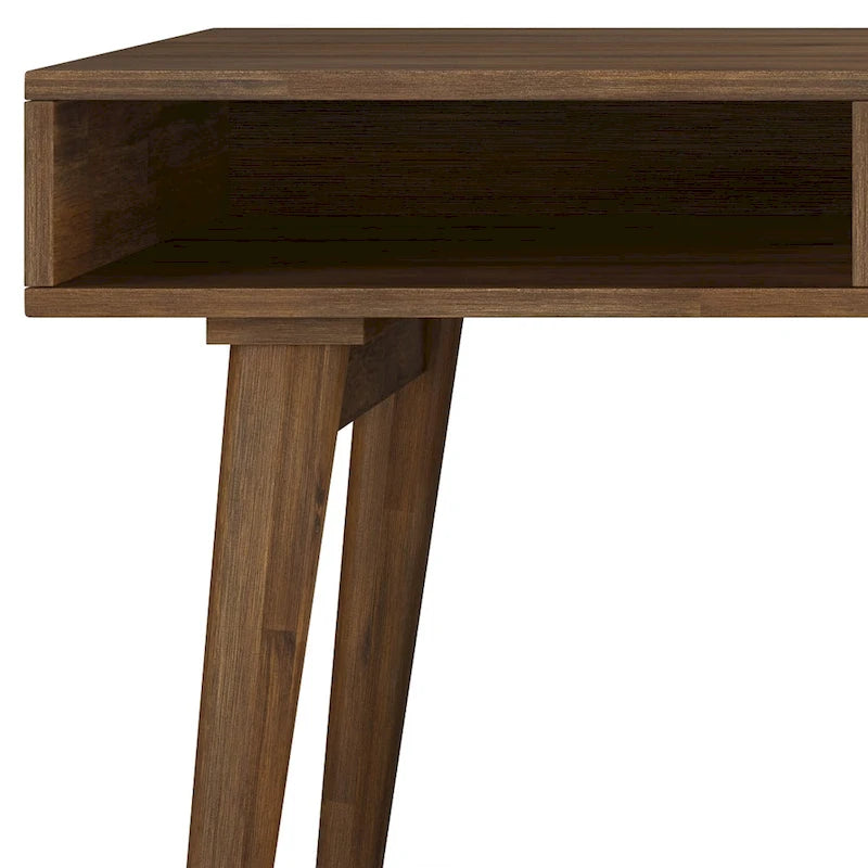 Scrivania contemporanea rustica marrone invecchiato naturale da 60" con cassetti