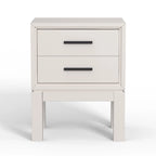 Comodino a 2 cassetti, Acero Miele / Bianco Gesso