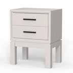 Comodino a 2 cassetti, Acero Miele / Bianco Gesso