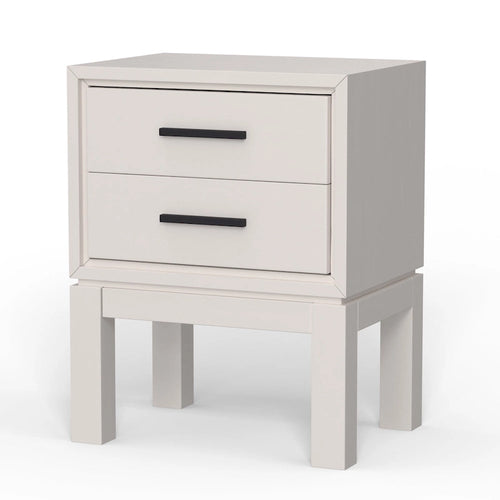 Comodino a 2 cassetti, Acero Miele / Bianco Gesso