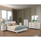 Comodino a 2 cassetti, Acero Miele / Bianco Gesso