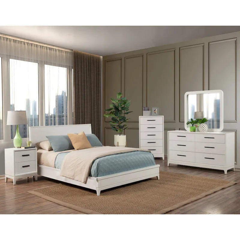 Comodino a 2 cassetti, Acero Miele / Bianco Gesso