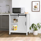 Mobiletto da bagno autoportante White Farmhouse con porta scorrevole a granaio, montaggio da 1 persona