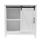 Mobiletto da bagno autoportante White Farmhouse con porta scorrevole a granaio, montaggio da 1 persona