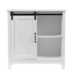 Mobiletto da bagno autoportante White Farmhouse con porta scorrevole a granaio, montaggio da 1 persona