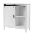 Mobiletto da bagno autoportante White Farmhouse con porta scorrevole a granaio, montaggio da 1 persona