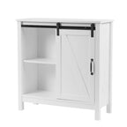 Mobiletto da bagno autoportante White Farmhouse con porta scorrevole a granaio, montaggio da 1 persona