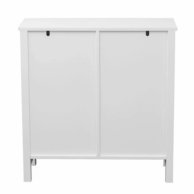 Mobiletto da bagno autoportante White Farmhouse con porta scorrevole a granaio, montaggio da 1 persona
