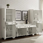 Set di 3 credenze e dispensa in stile rustico bianco anticato