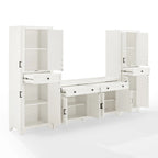 Set di 3 credenze e dispensa in stile rustico bianco anticato