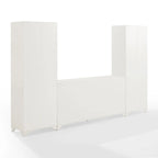 Set di 3 credenze e dispensa in stile rustico bianco anticato
