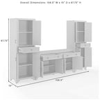 Set di 3 credenze e dispensa in stile rustico bianco anticato