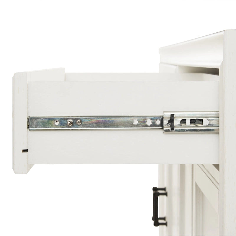 Set di 3 credenze e dispensa in stile rustico bianco anticato