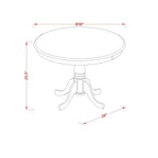 Tavolo da pranzo rotondo con piedistallo, cappuccino / nero e ciliegio, 4 posti, 91x91 cm