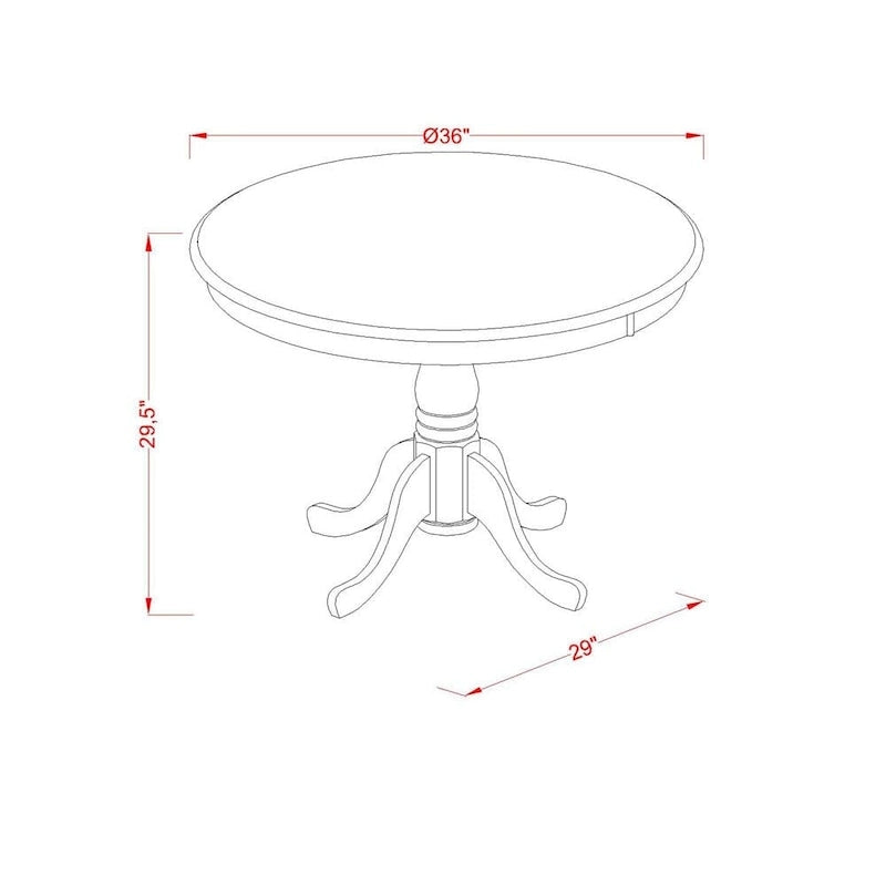 Tavolo da pranzo rotondo con piedistallo, cappuccino / nero e ciliegio, 4 posti, 91x91 cm