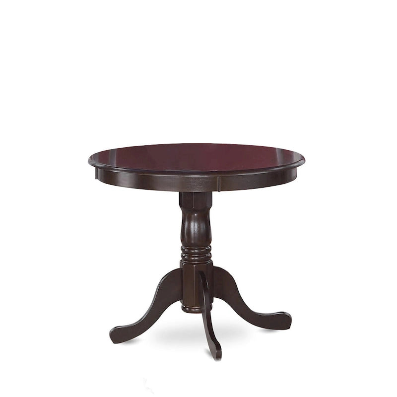 Tavolo da pranzo rotondo con piedistallo, cappuccino / nero e ciliegio, 4 posti, 91x91 cm