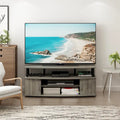 Mobile TV grande in Rovere Francese Grigio con ripiani aperti e ante, adatto a TV fino a 55"