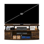 Mobile TV grande in Rovere Francese Grigio con ripiani aperti e ante, adatto a TV fino a 55"
