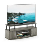 Mobile TV grande in Rovere Francese Grigio con ripiani aperti e ante, adatto a TV fino a 55"
