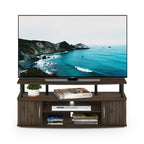 Mobile TV grande in Rovere Francese Grigio con ripiani aperti e ante, adatto a TV fino a 55"