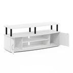 Mobile TV grande in Rovere Francese Grigio con ripiani aperti e ante, adatto a TV fino a 55"