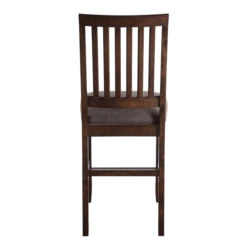 Set da pranzo altezza bancone in espresso, schienale a doghe, 6 posti