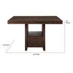 Set da pranzo altezza bancone in espresso, schienale a doghe, 6 posti