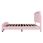 Letto matrimoniale con piattaforma in velluto curvo rosa/bianco con LED e testiera regolabile, 1 persona