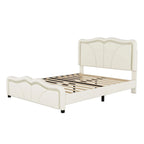 Letto matrimoniale con piattaforma in velluto curvo rosa/bianco con LED e testiera regolabile, 1 persona