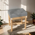Sgabello vintage trapuntato grigio/beige, sedile imbottito, struttura in legno, 1 posto
