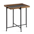 Tavolino d'appoggio rustico in legno marrone/nero e ferro, 50,1 cm × 34,3 cm × 59,1 cm