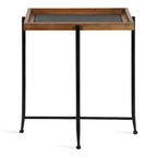 Tavolino d'appoggio rustico in legno marrone/nero e ferro, 50,1 cm × 34,3 cm × 59,1 cm