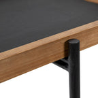 Tavolino d'appoggio rustico in legno marrone/nero e ferro, 50,1 cm × 34,3 cm × 59,1 cm