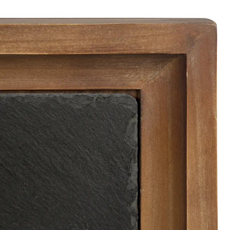Tavolino d'appoggio rustico in legno marrone/nero e ferro, 50,1 cm × 34,3 cm × 59,1 cm