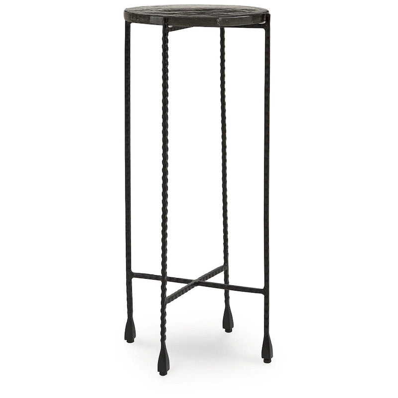 Tavolino d'appoggio con ripiano in vetro trasparente/nero – Uso per 1 persona, 11L x 11P x 24A