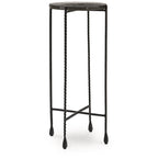 Tavolino d'appoggio con ripiano in vetro trasparente/nero – Uso per 1 persona, 11L x 11P x 24A